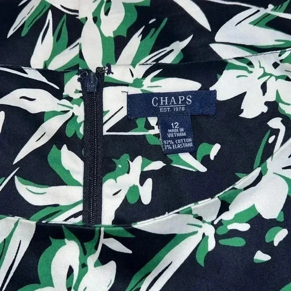 Chaps Est 1978 Floral Tropical A-line Knee Length Dress C5 - Picture 3 of 6